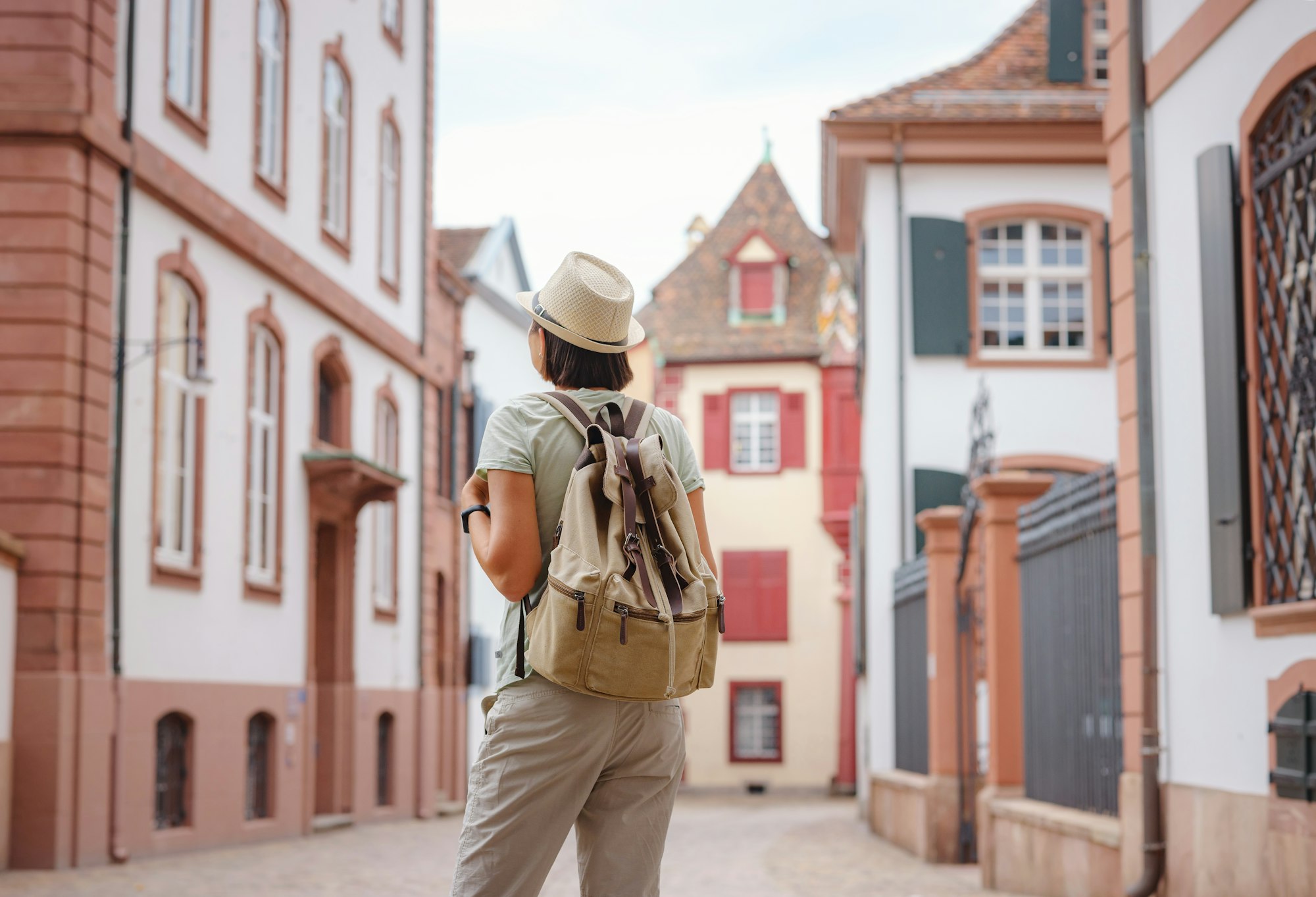 travel to summer Europe young asian woman